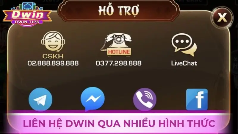 Cập nhật chi tiết các kênh liên hệ được cung cấp tại Dwin