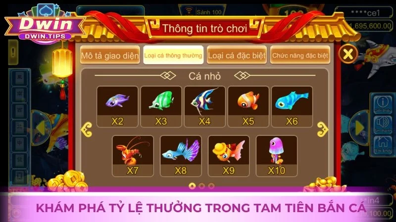 Khám phá tỷ lệ thưởng trong trò chơi Tam Tiên Bắn Cá