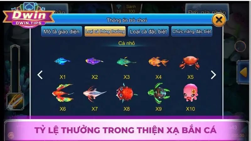 Tỷ lệ thưởng hấp dẫn trong game Thiện xạ bắn cá